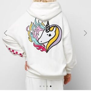 Vans White Hoodie with Unicorn Design
